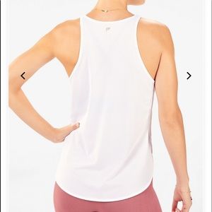 Fabletics White Cashel Cropped Swing Tank Small